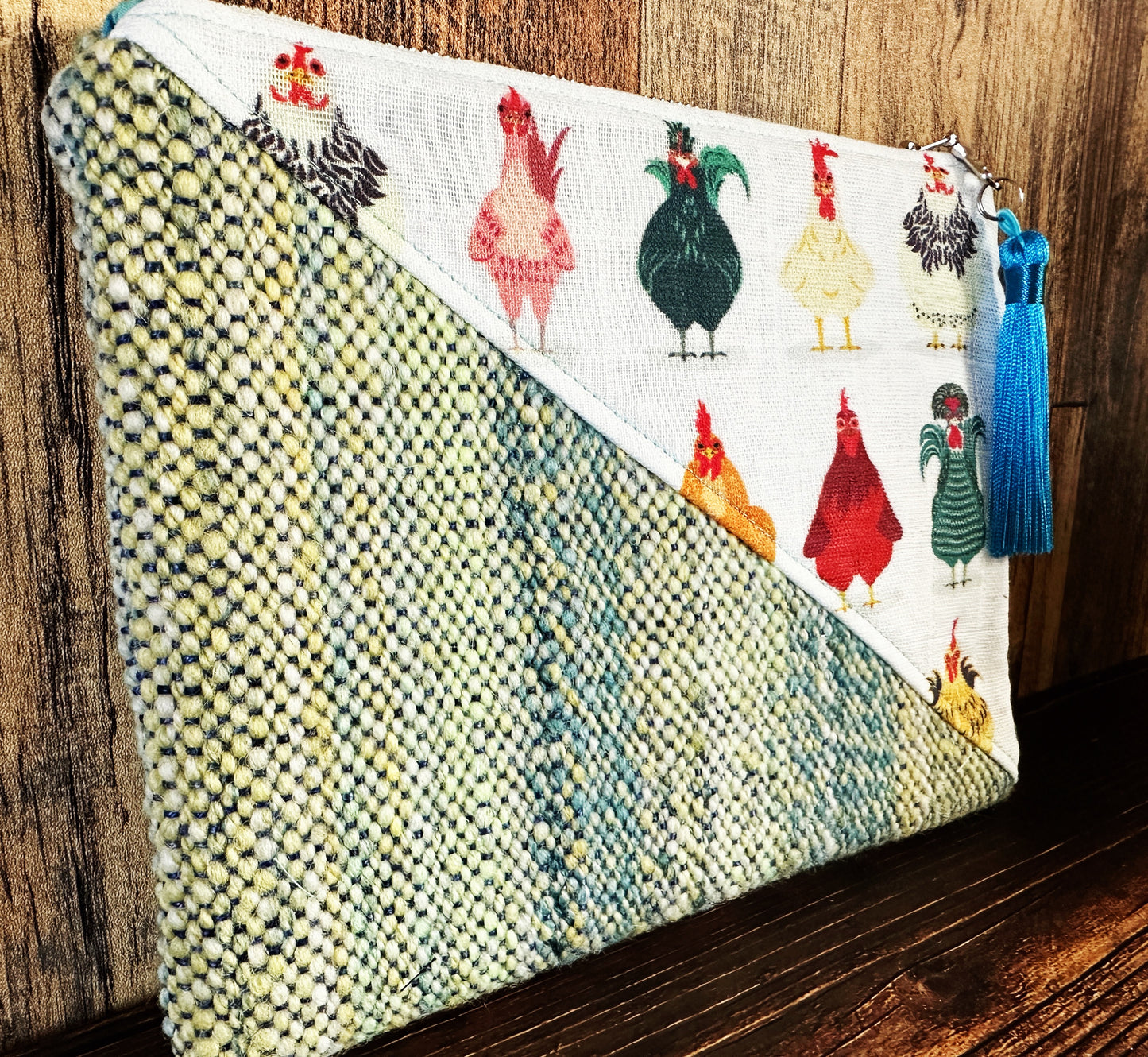 Chickens Breeds and Handwoven Wool Zipper Bag