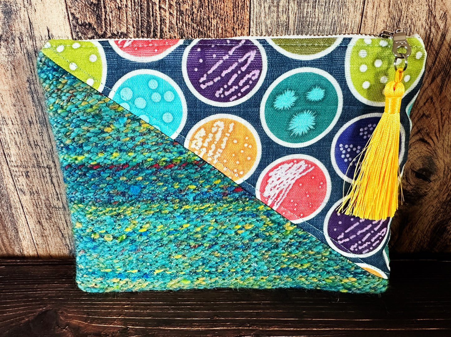 Petri Dishes and Handwoven Wool Zipper Bag