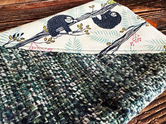 Sleepy Sloths with Handwoven Wool Zipper Bag