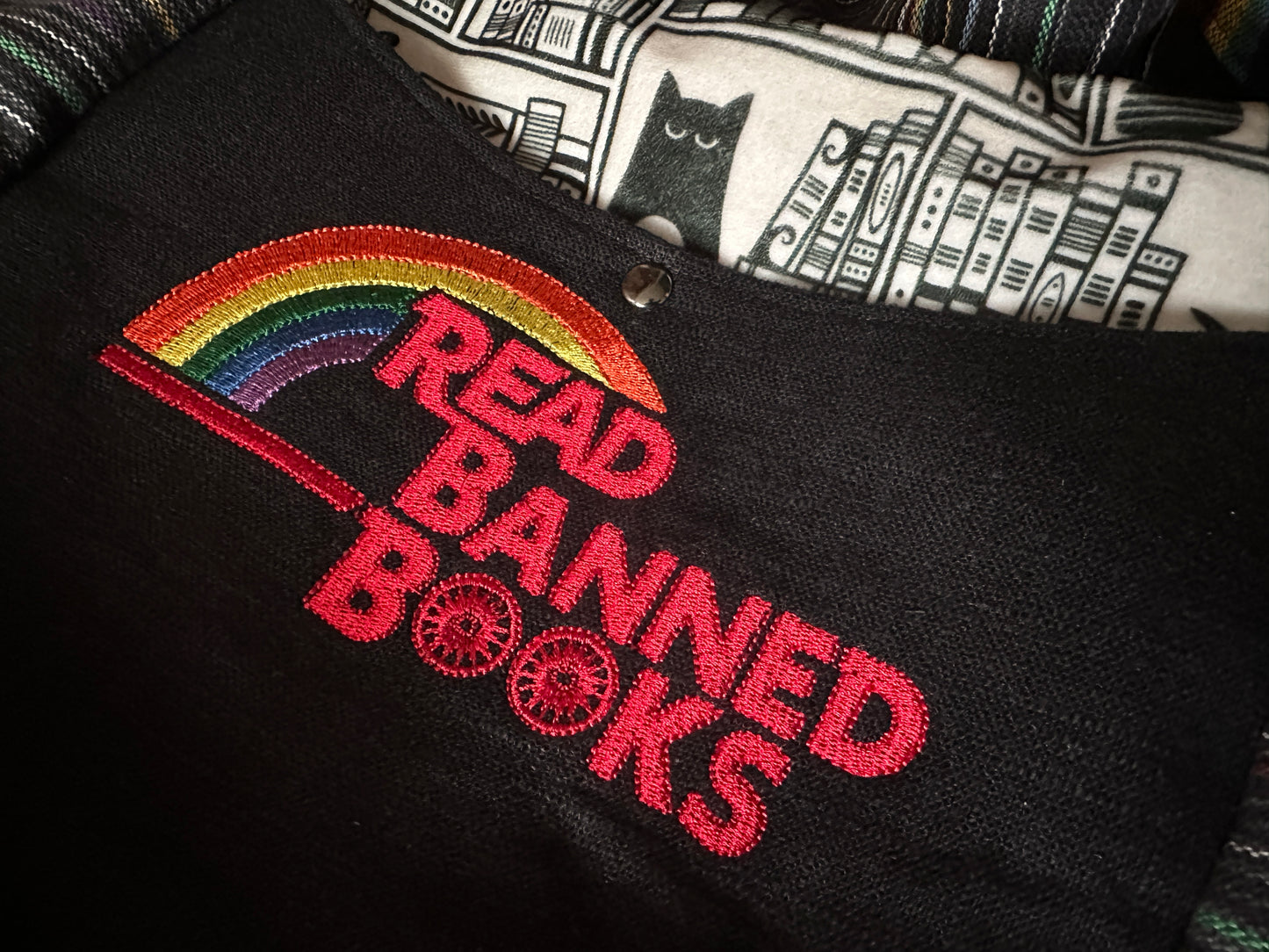 Read Banned Books Dark Rainbow Boho Crossbody Bag