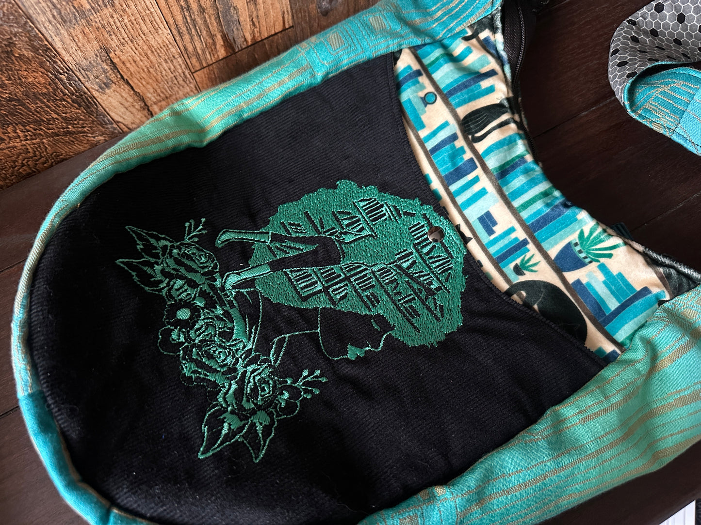 The Reader Boho and her Void Kitty Crossbody Bag