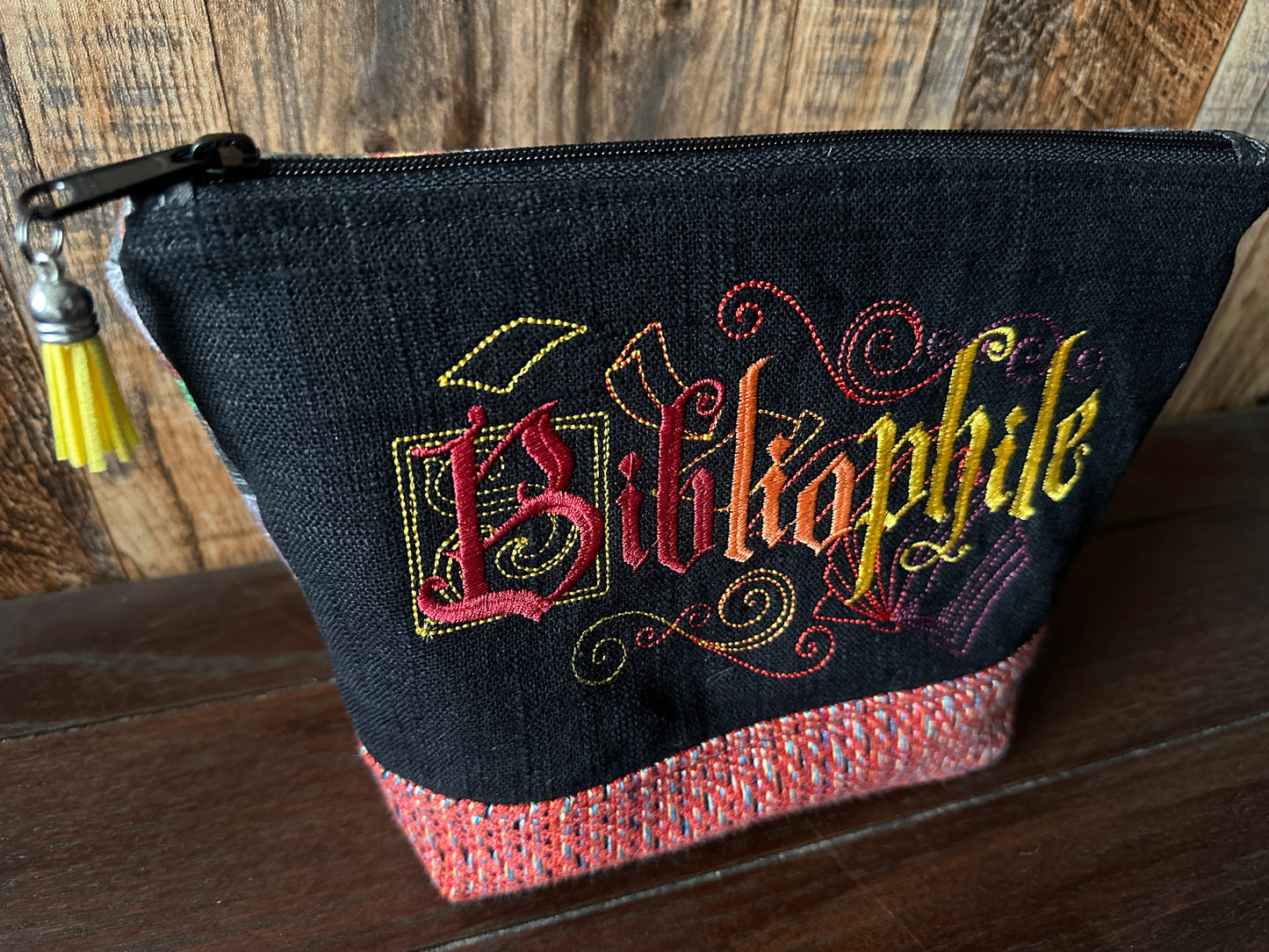 Bibliophile and Dark Academia Padded Project or Cosmetic Bag