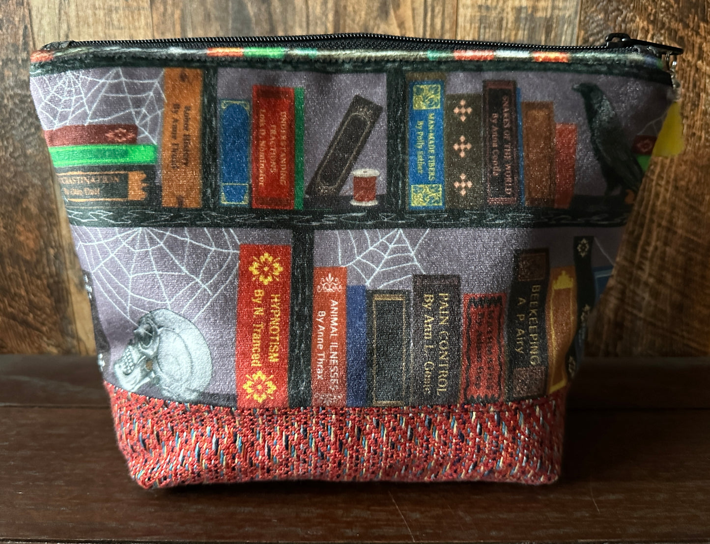 Bibliophile and Dark Academia Padded Project or Cosmetic Bag