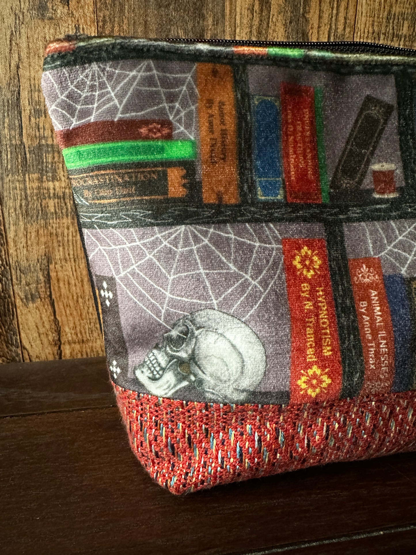 Bibliophile and Dark Academia Padded Project or Cosmetic Bag