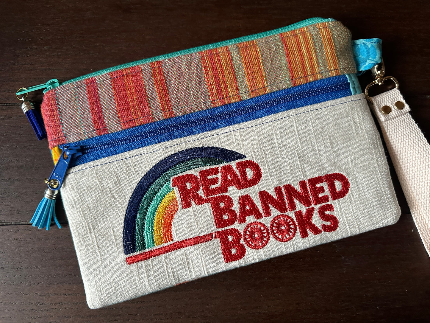 Read Banned Books Small Double Zipper Clutch and E-Reader Pouch