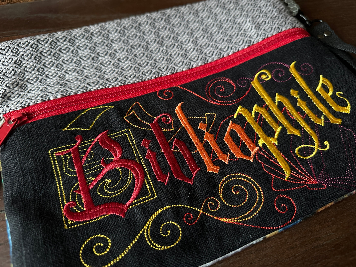 Bibliophile Dark Academia Large Double Zipper Sleeve and Tablet Pouch