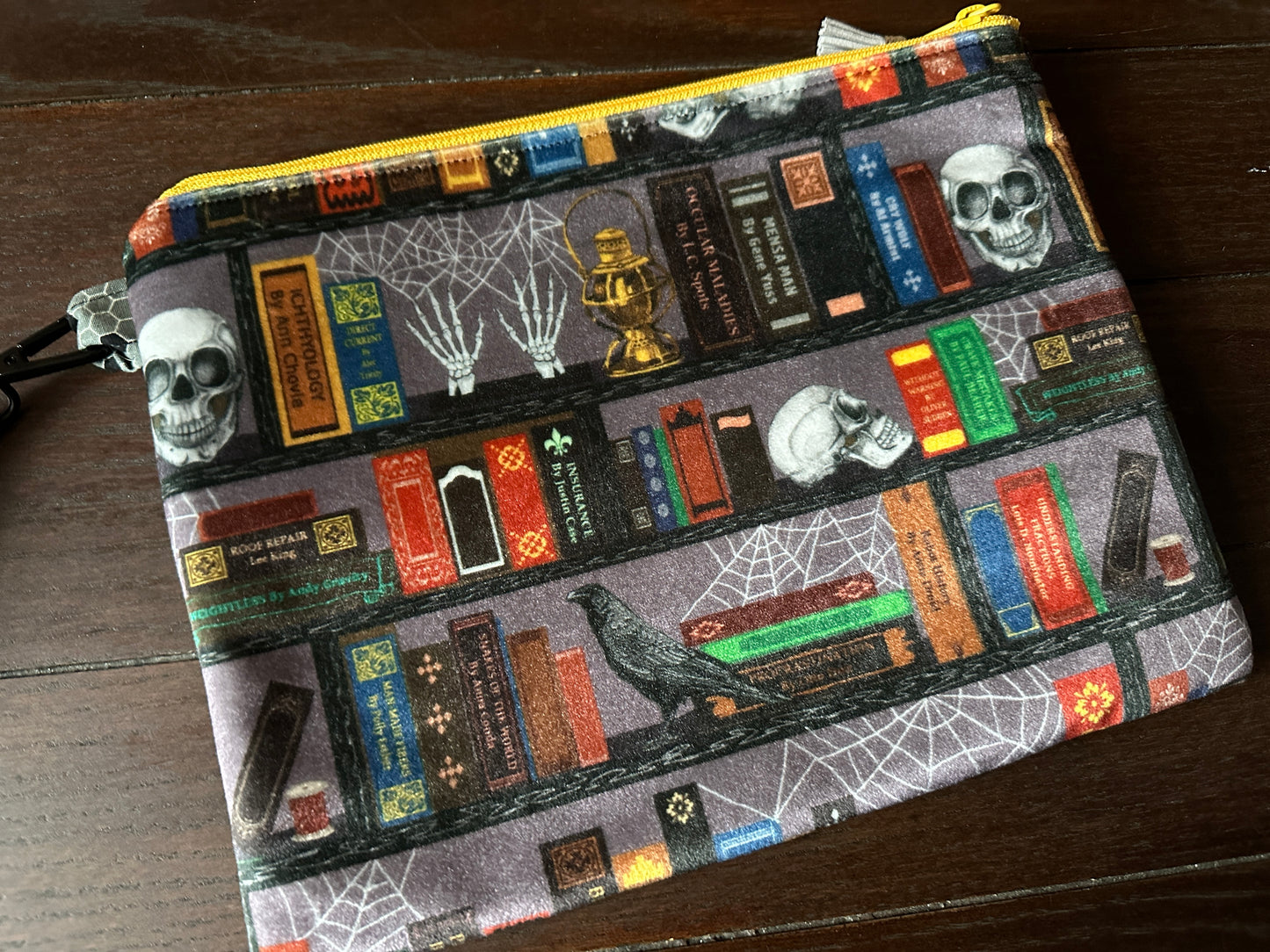 Bibliophile Dark Academia Large Double Zipper Sleeve and Tablet Pouch