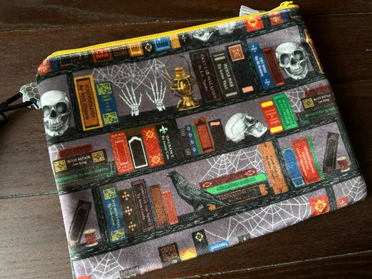 Bibliophile Dark Academia Large Double Zipper Sleeve and Tablet Pouch