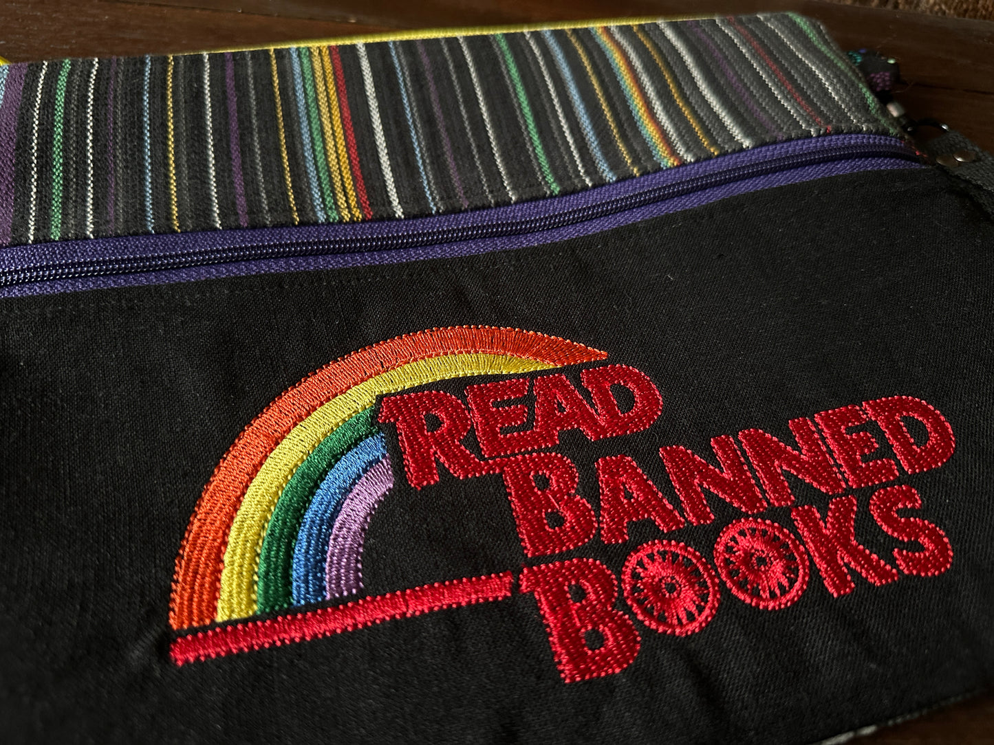 Read Banned Books with Void Kitties Large Double Zipper Sleeve and Tablet Pouch