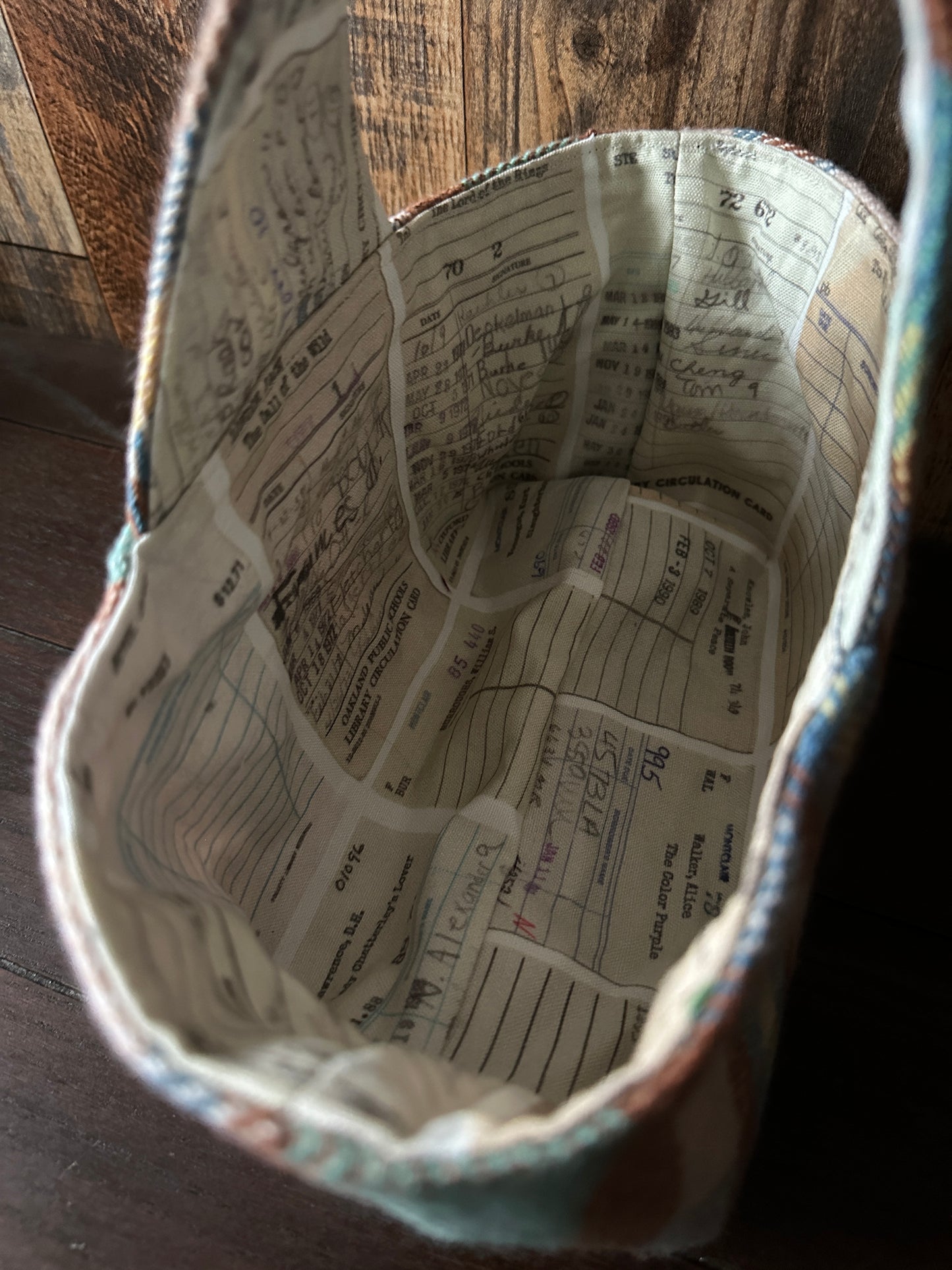 Library Cards Small Basket Bag