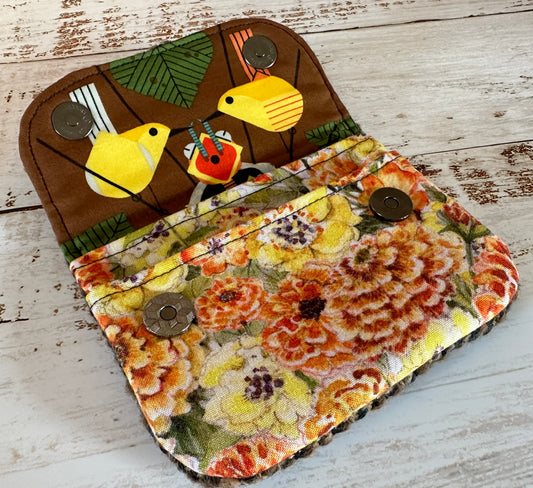 Yellow Warblers Simple Card Wallet ~ Black Label