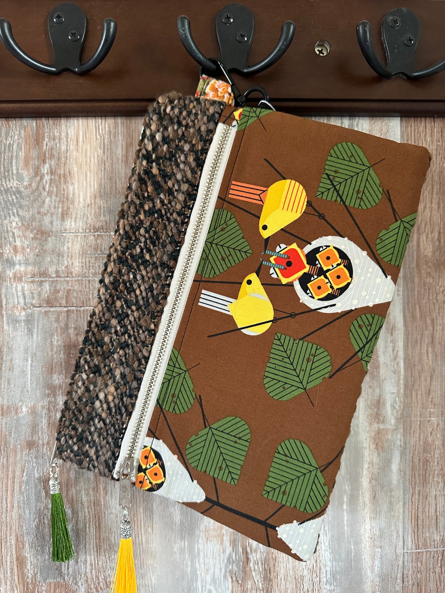 Yellow Warbler Double Zipper Clutch~ Perfect for E-Readers
