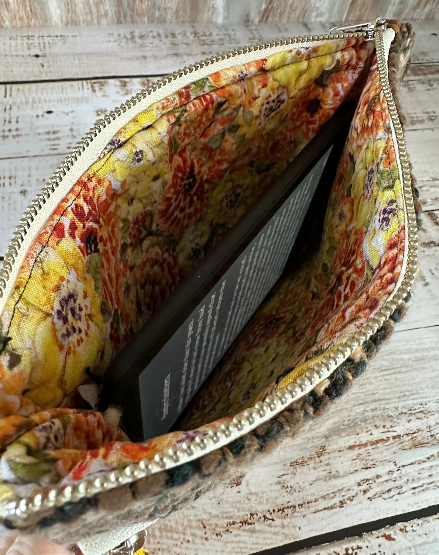 Yellow Warbler Double Zipper Clutch~ Perfect for E-Readers