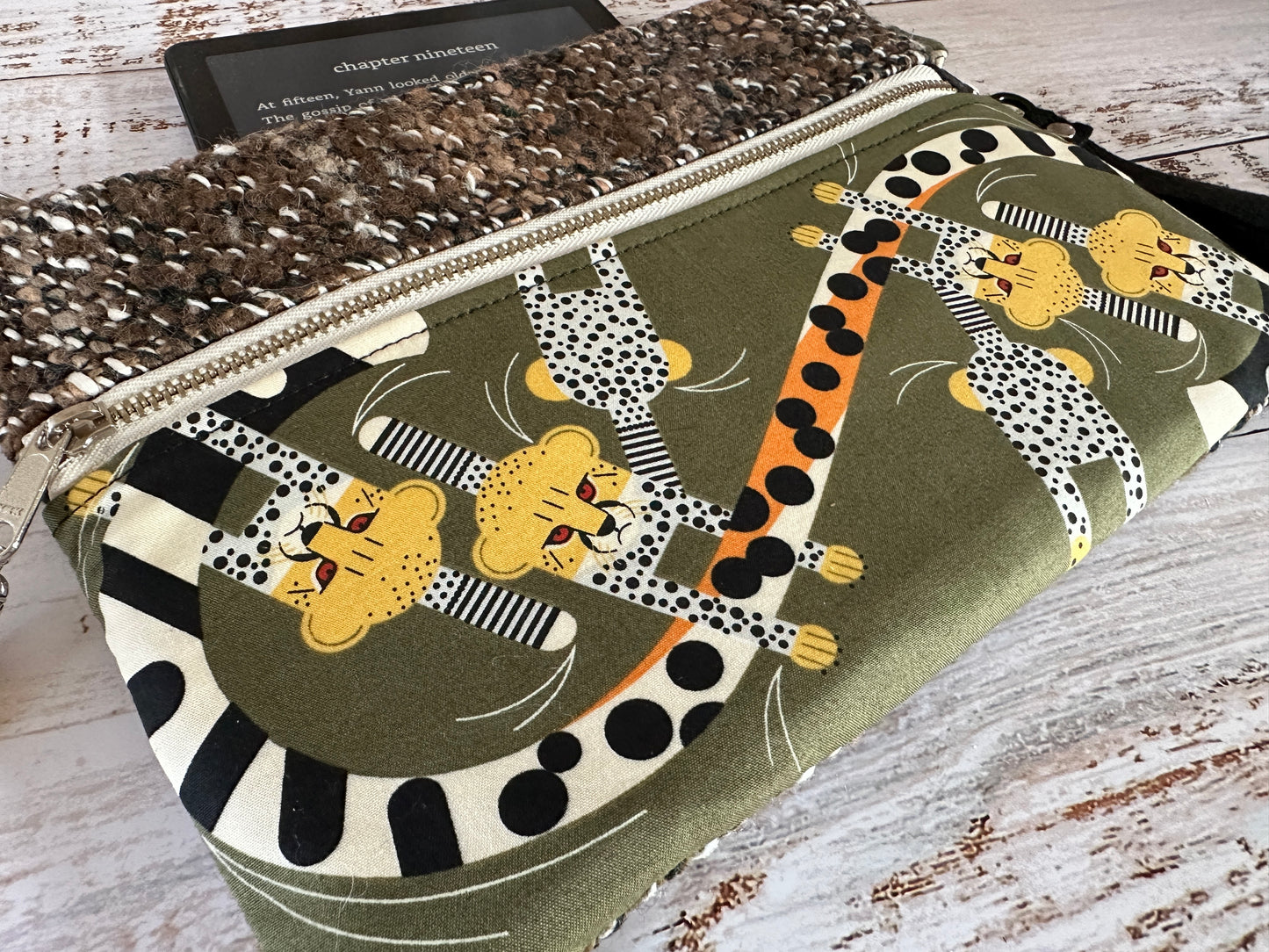 Baby Cheetahs Double Zipper Clutch~ Perfect for E-Readers