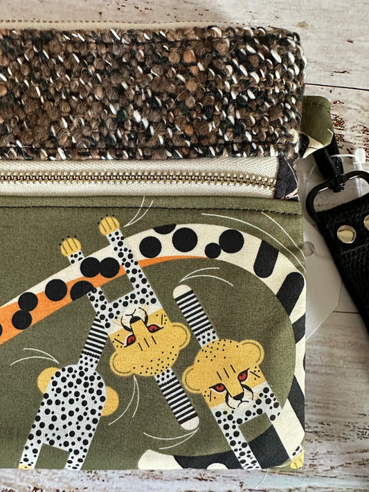 Baby Cheetahs Double Zipper Clutch~ Perfect for E-Readers