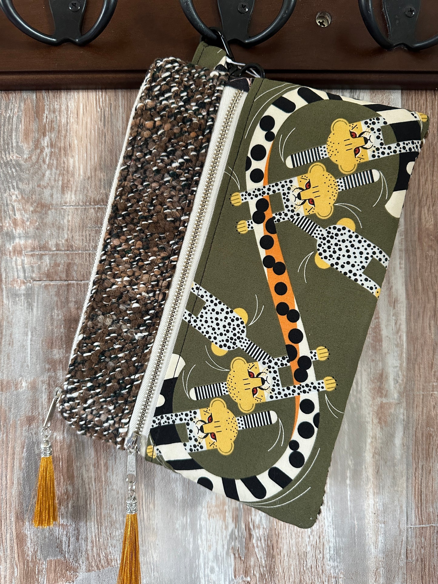 Baby Cheetahs Double Zipper Clutch~ Perfect for E-Readers