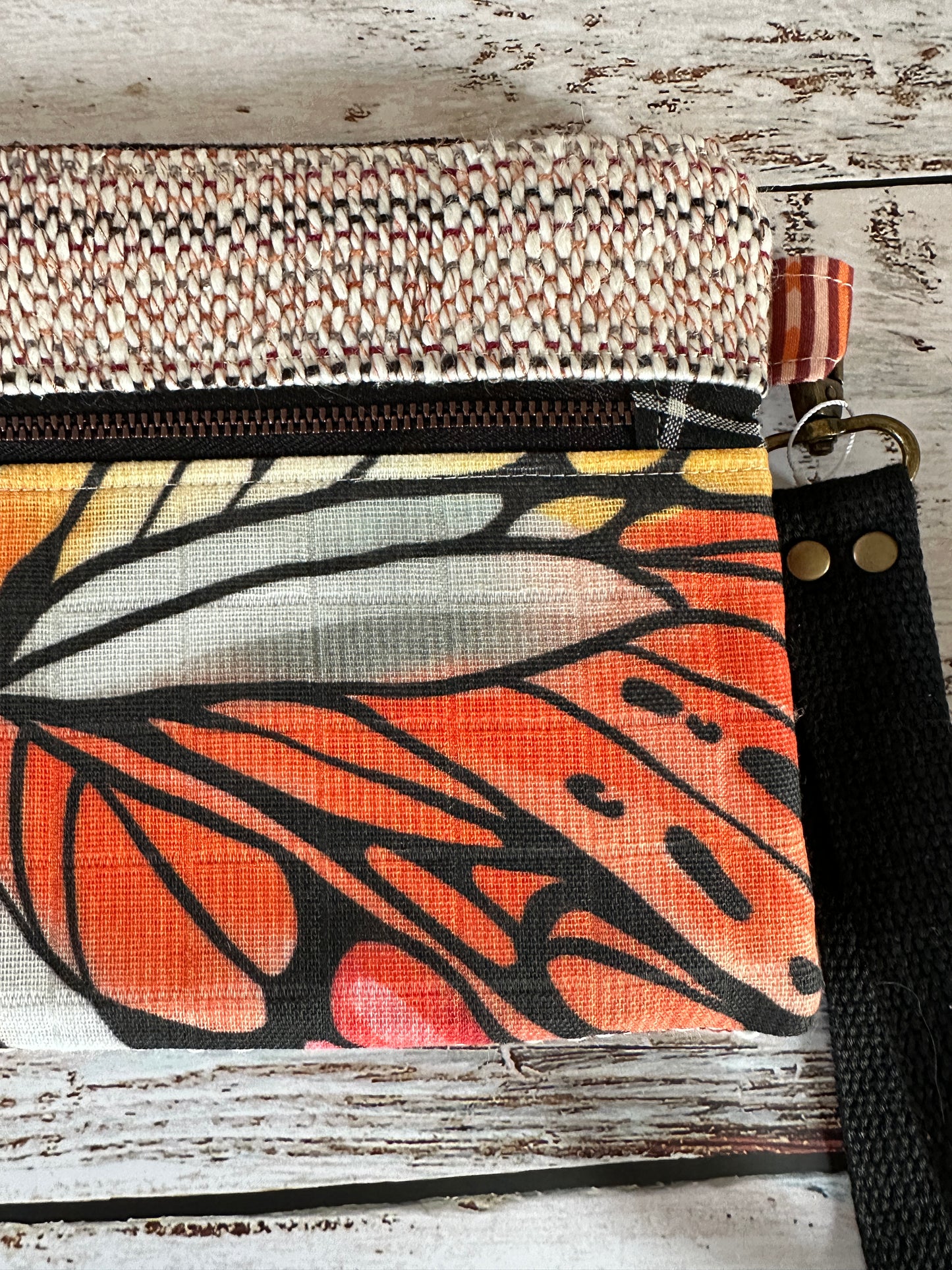 Monarch Wings Double Zipper Clutch~ Perfect for E-Readers