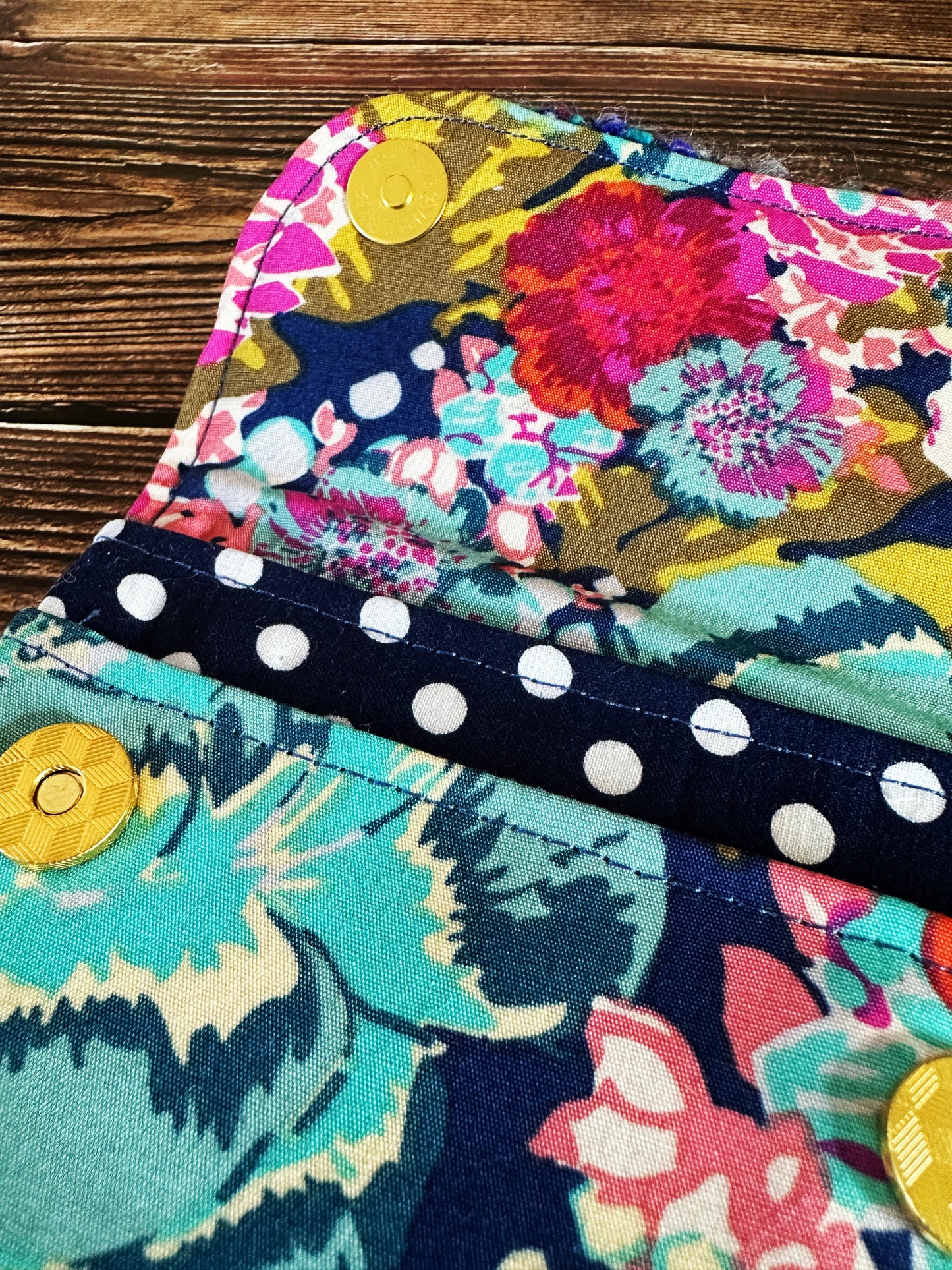 Flower Garden & Woven Wool Simple Card Wallet