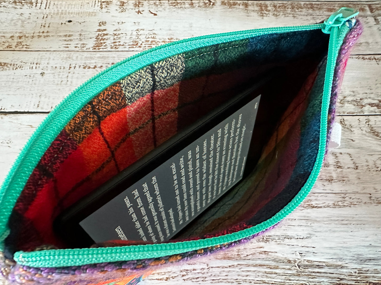 Floral Paradise Double Zipper Clutch~ Perfect for E-Readers