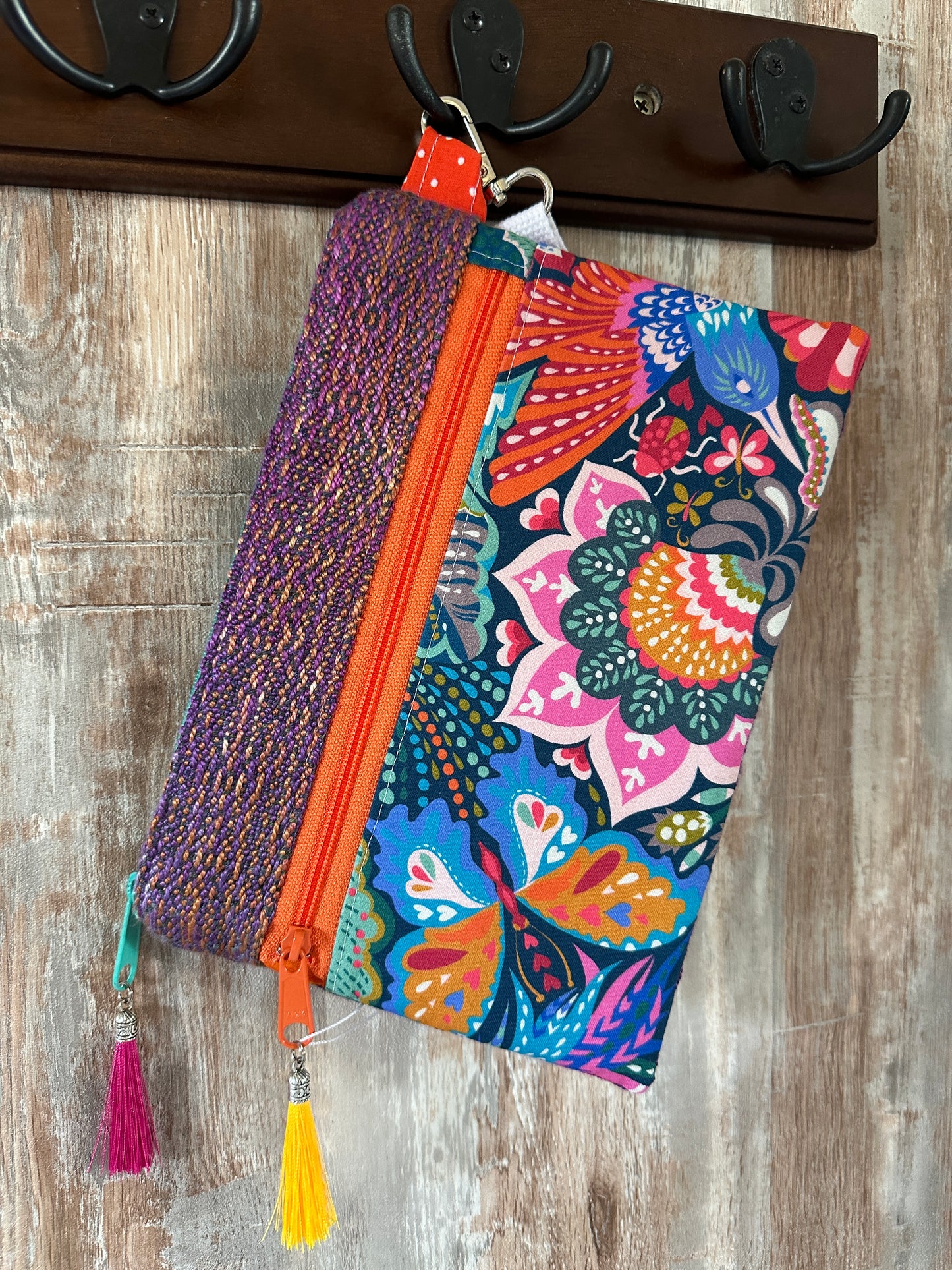 Floral Paradise Double Zipper Clutch~ Perfect for E-Readers