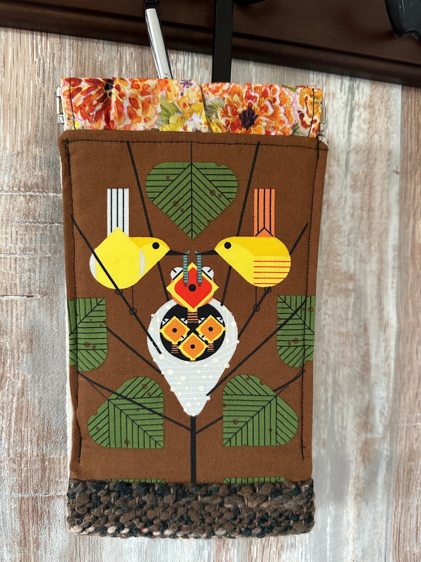 Yellow Warblers Phone Pouch with Internal Card Pocket