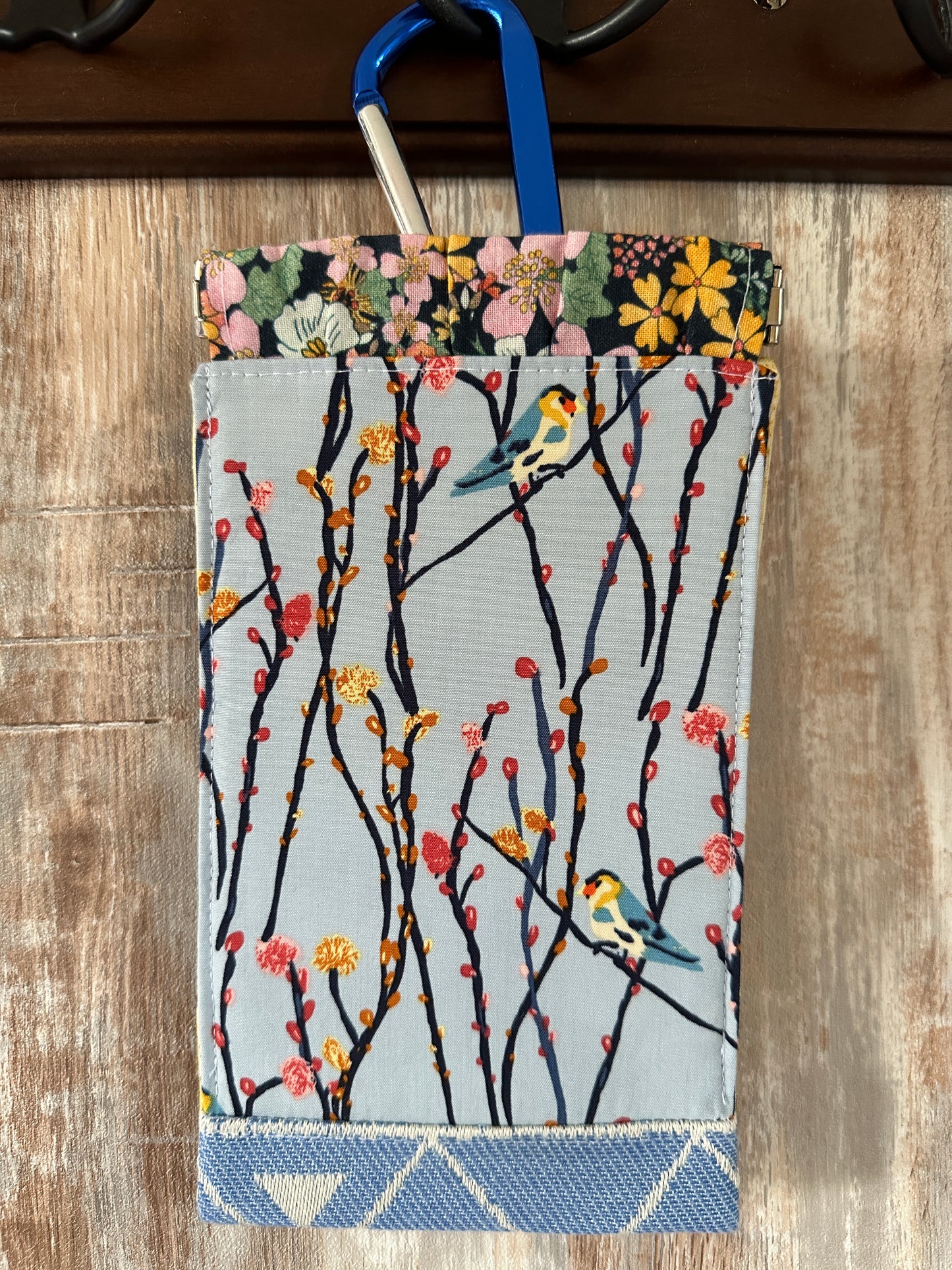 Blue Birds Phone Pouch with Internal Card Pocket