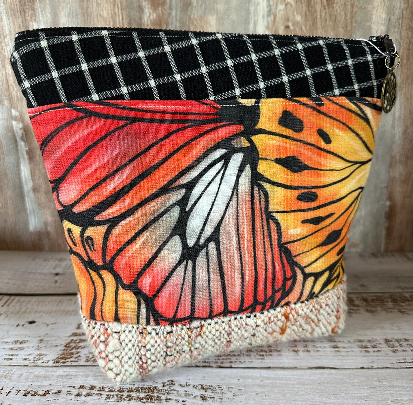 Monarch Wings Project or Cosmetic Zipper Bag