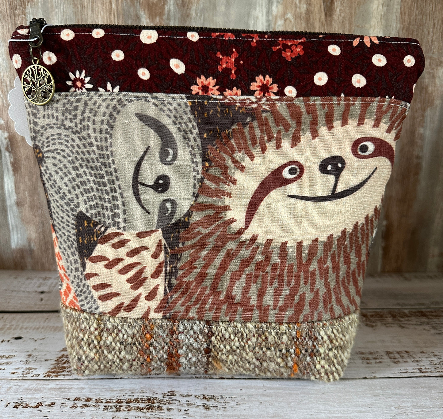 Sloth Project or Cosmetic Zipper Bag