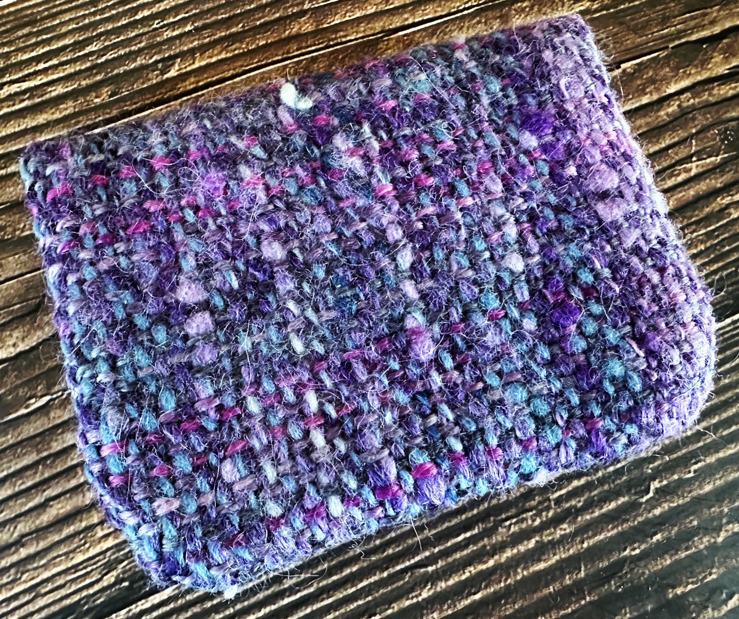 Cottage Garden & Purple Woven Wool Simple Card Wallet