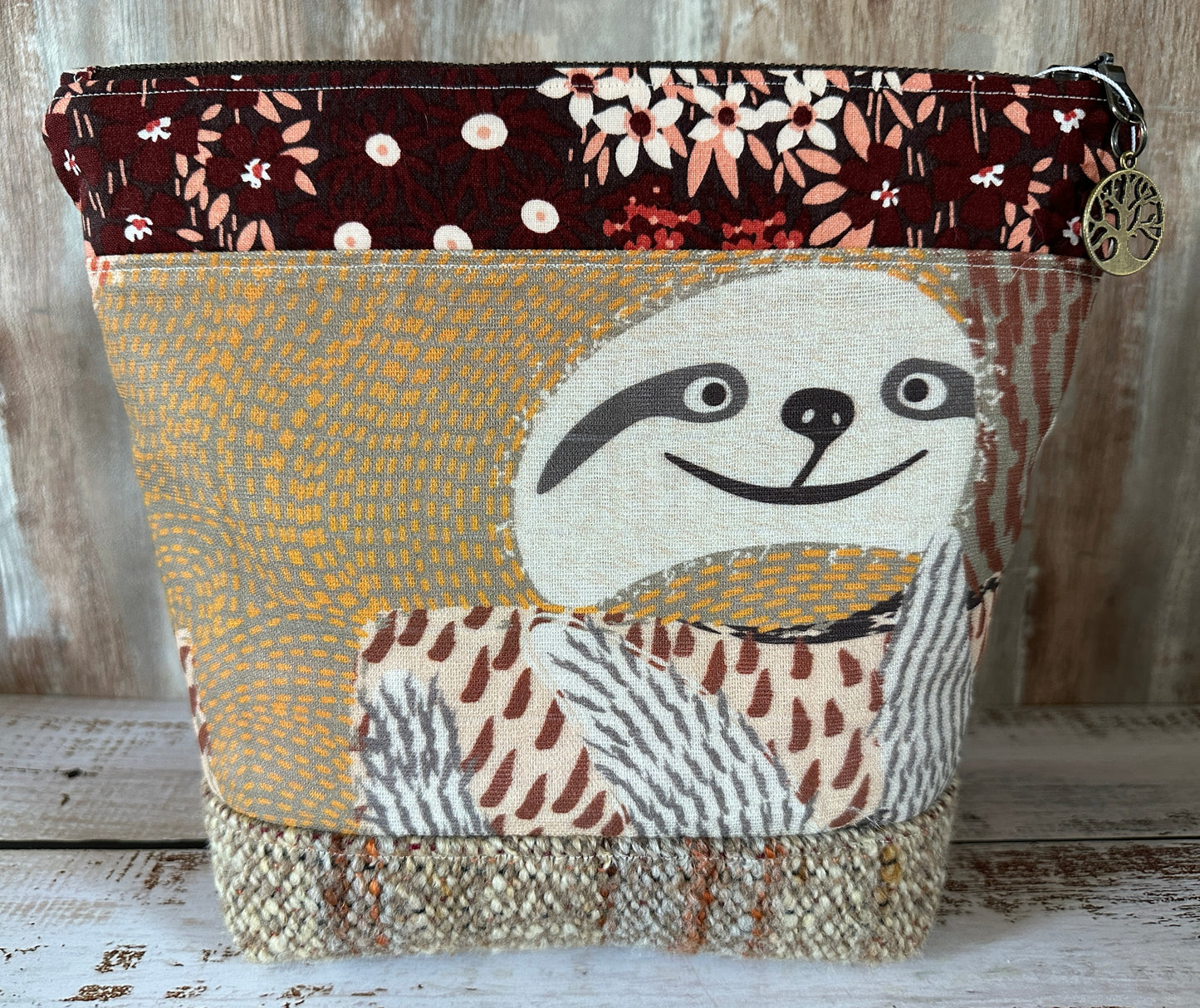 Sloth Project or Cosmetic Zipper Bag
