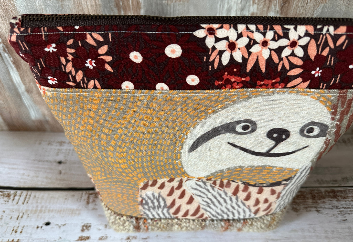 Sloth Project or Cosmetic Zipper Bag