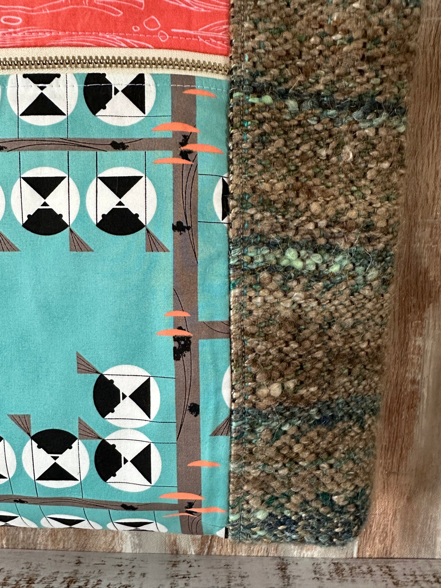 Chickadee Double Pocket Large Tote Bag