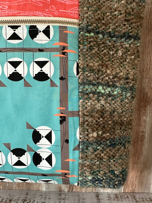Chickadee Double Pocket Large Tote Bag