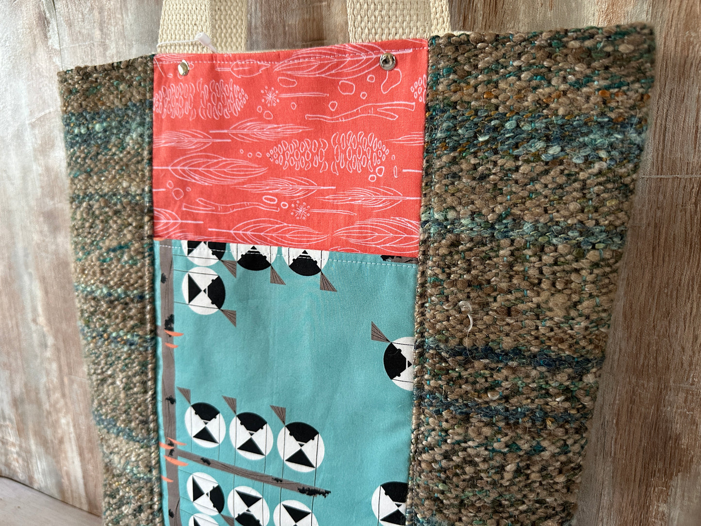 Chickadee Double Pocket Large Tote Bag