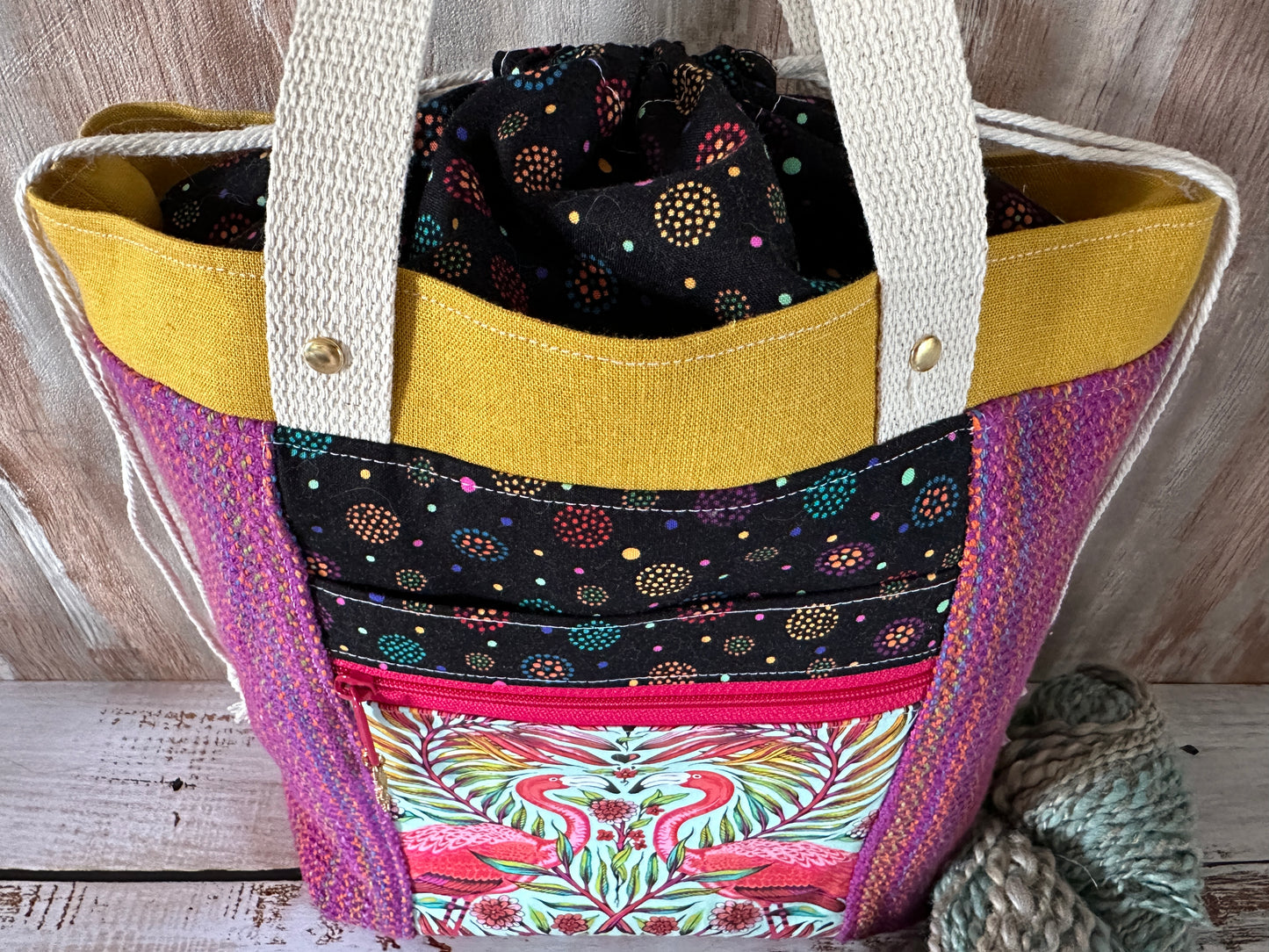 Pink Flamingo Medium Deluxe Project Bag