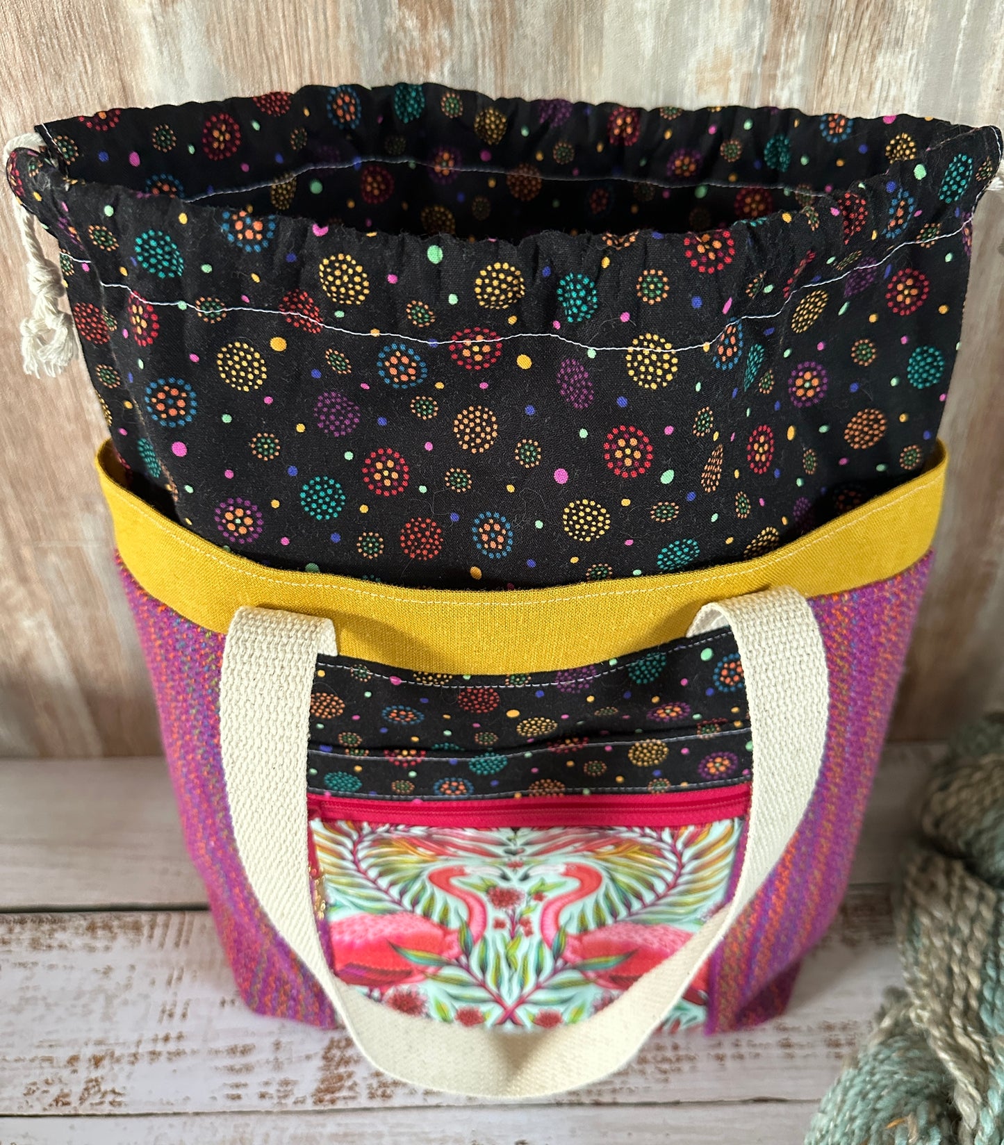 Pink Flamingo Medium Deluxe Project Bag