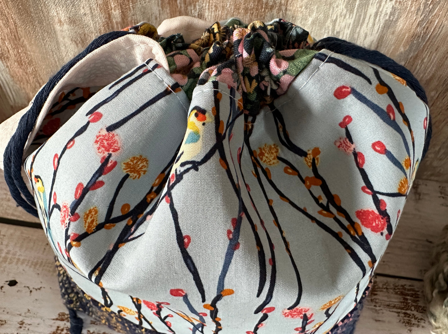 Blue Birds Small Project Bag