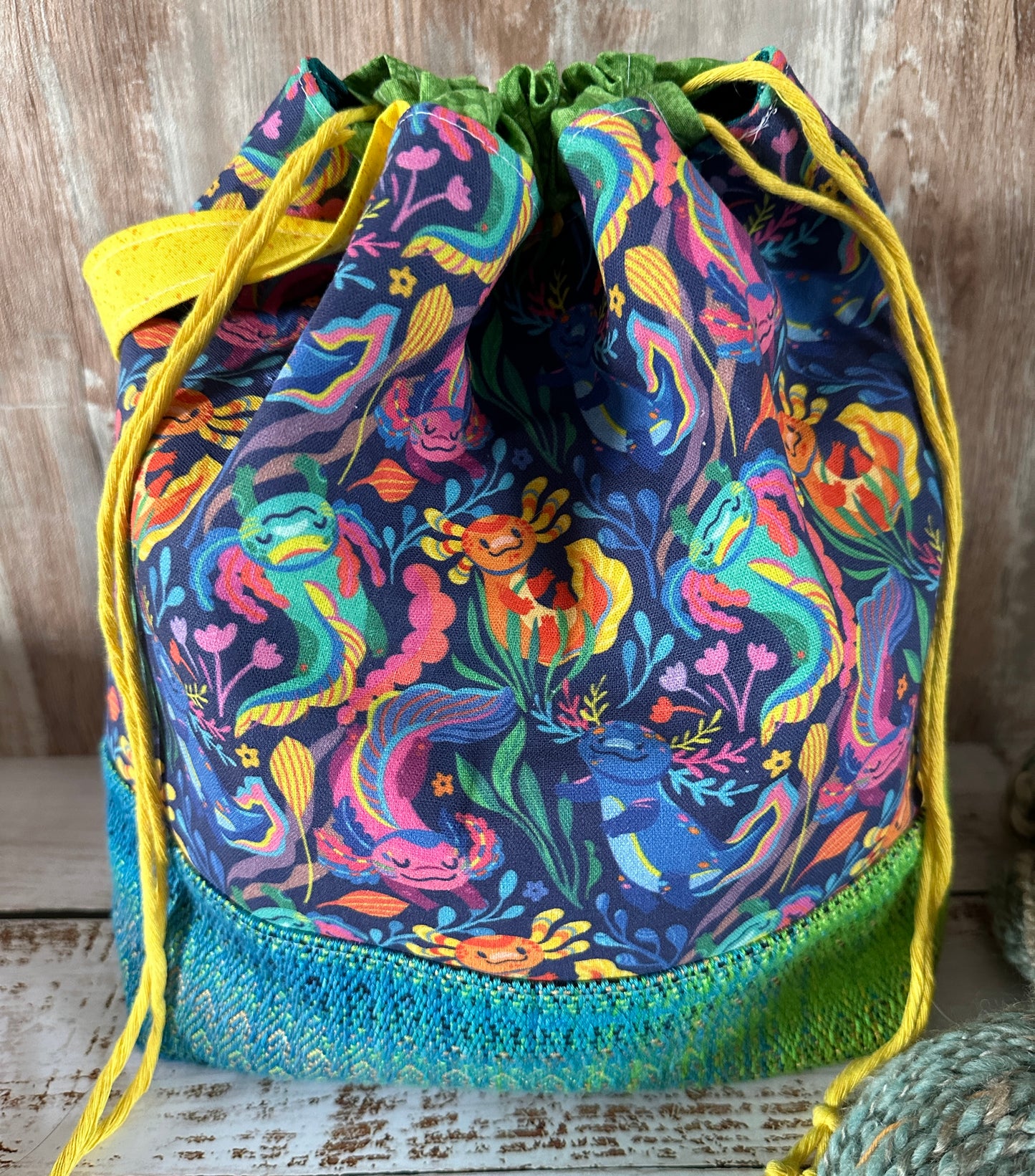 Rainbow Axolotl Large Project Bag