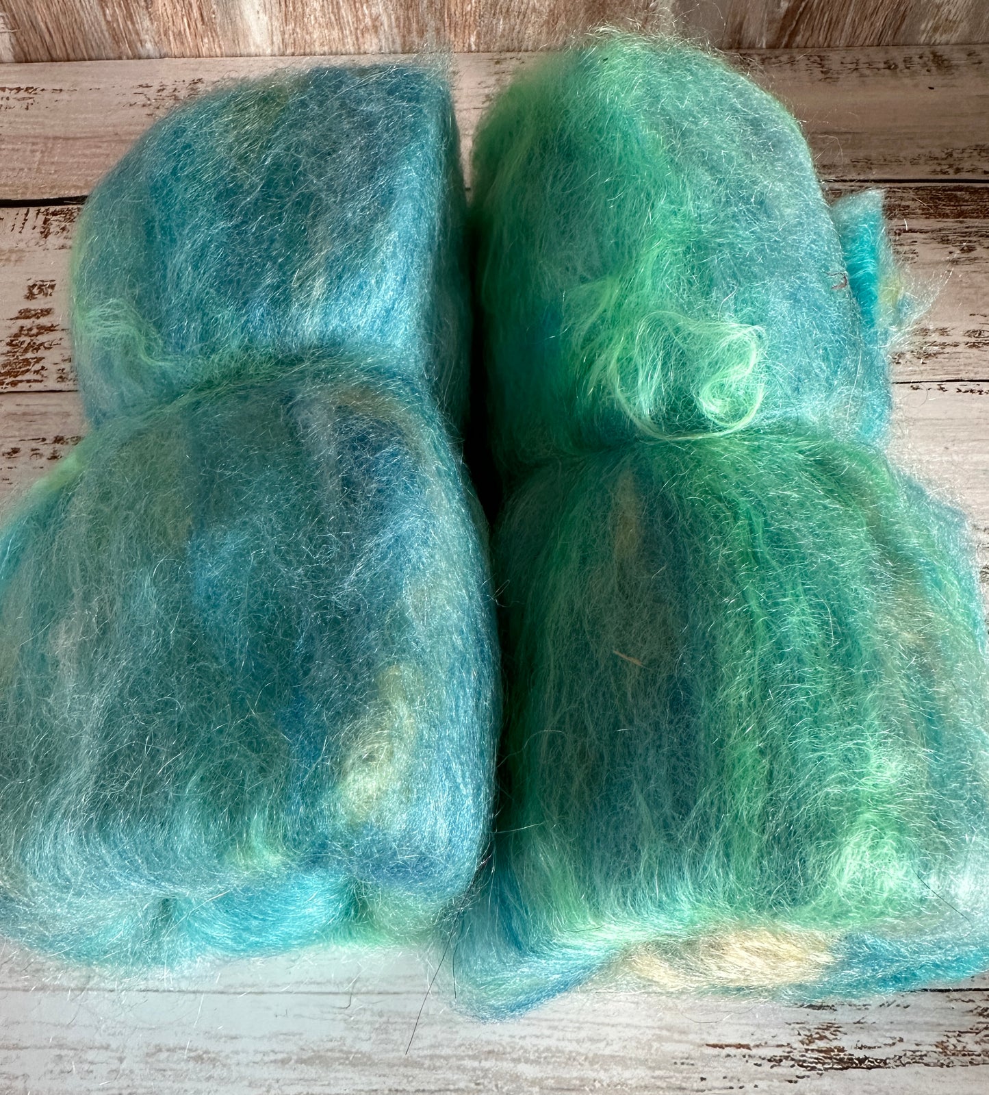 Mohair, BFL Wool, Silk, and Firestar Art Batt for Spinning or Felting ~ Blue Raspberry