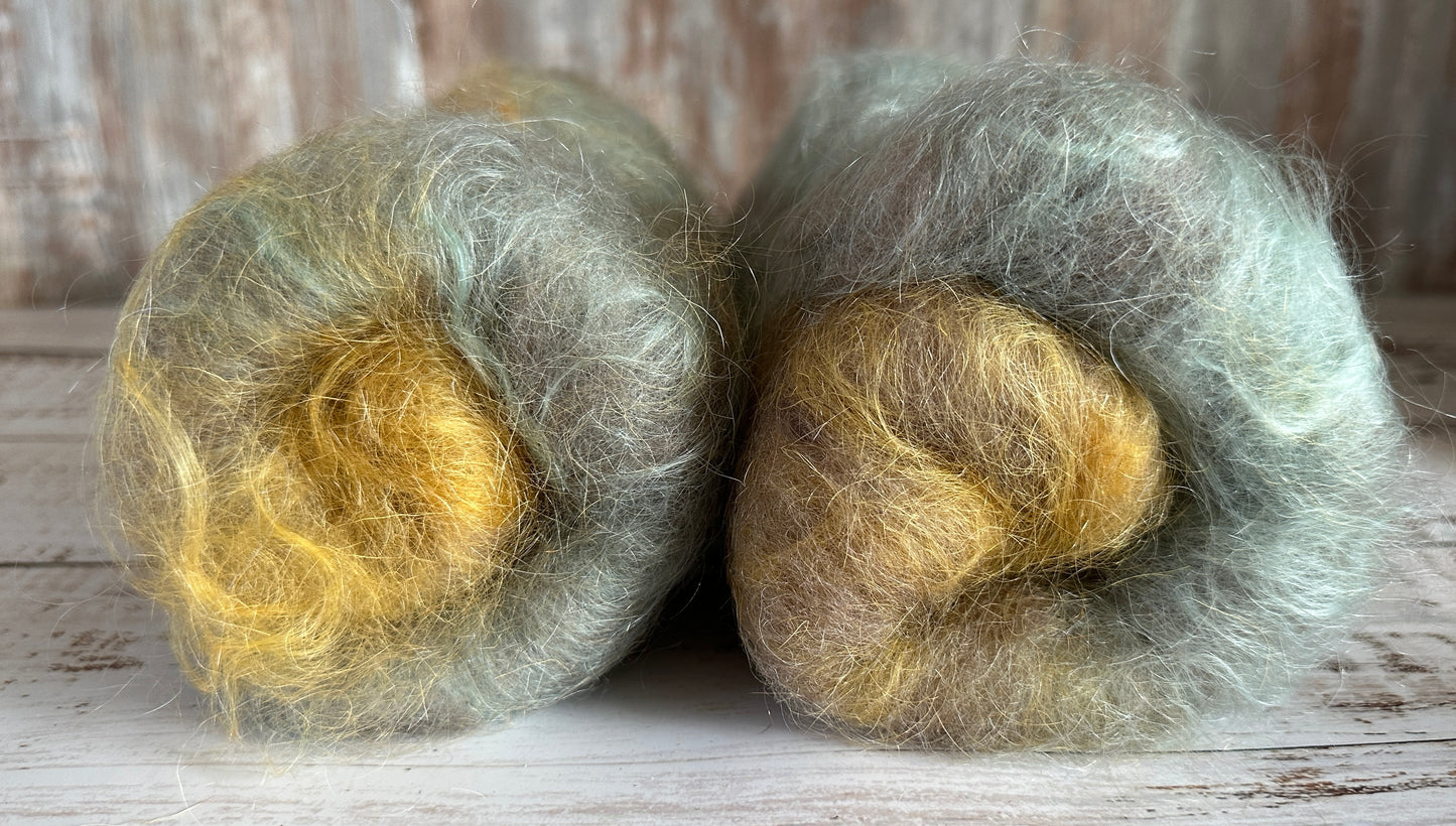 Beginner Spinner Mohair and Gulf Coast Native Art Batt