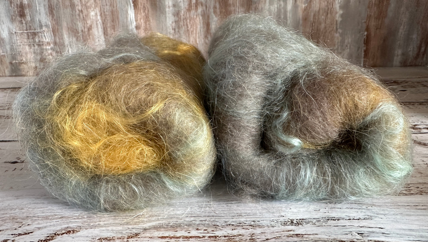 Beginner Spinner Mohair and Gulf Coast Native Art Batt