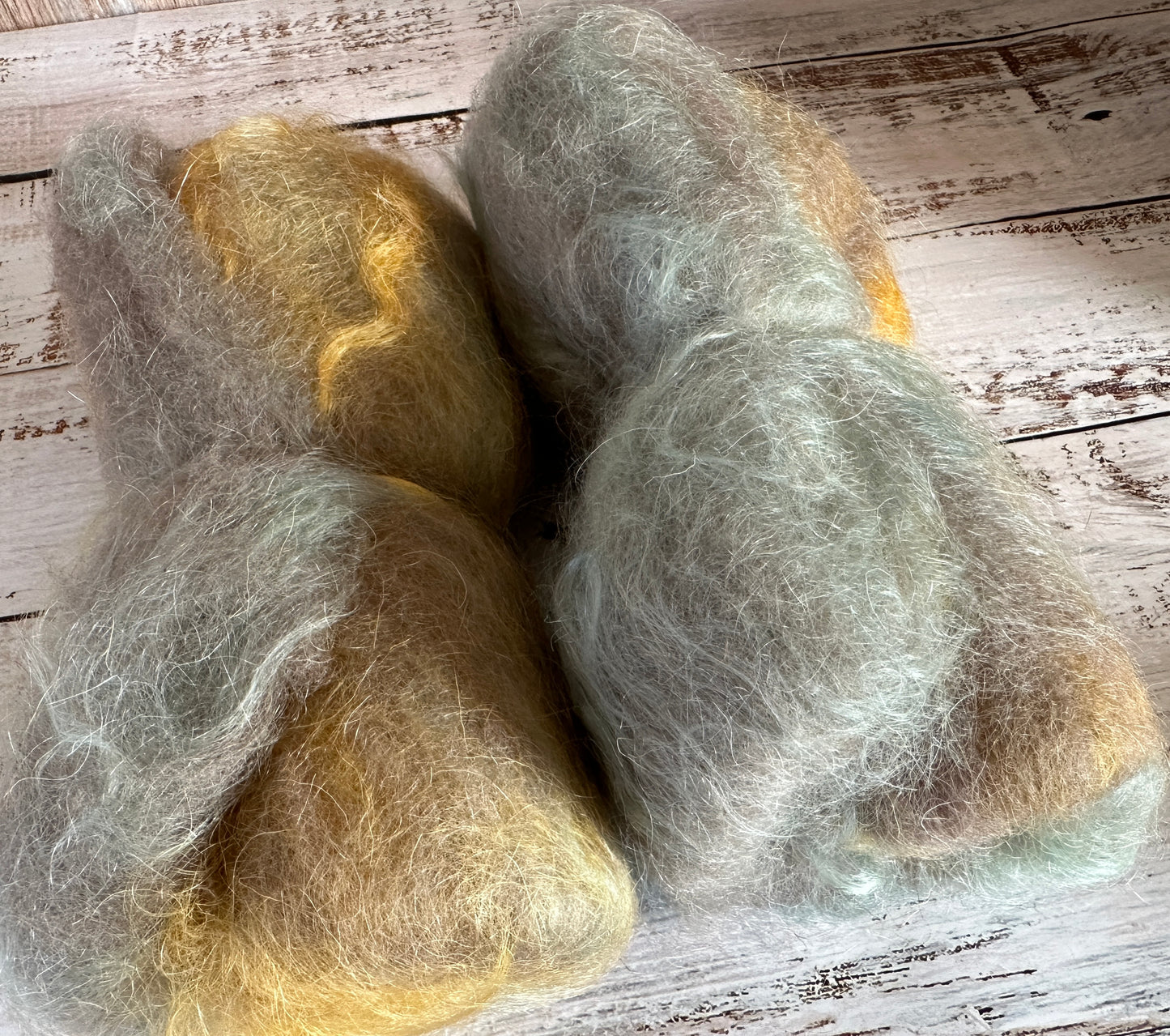 Beginner Spinner Mohair and Gulf Coast Native Art Batt