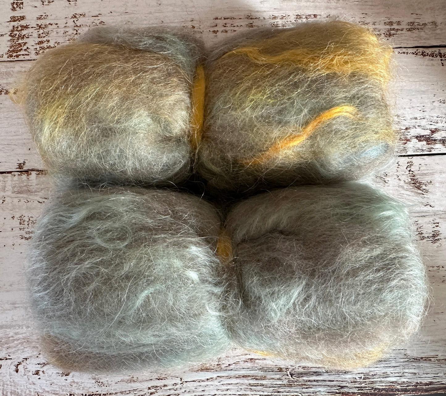 Beginner Spinner Mohair and Gulf Coast Native Art Batt