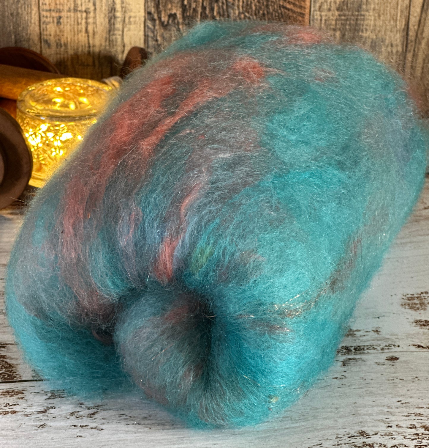 BFL, Mohair, and Cashgora Art Batt for Spinning or Felting