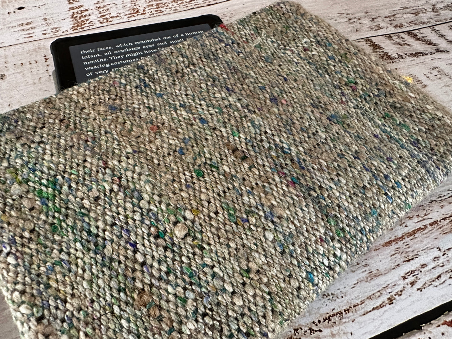 Little Green Heron Double Zipper Clutch~ Perfect for E-Readers