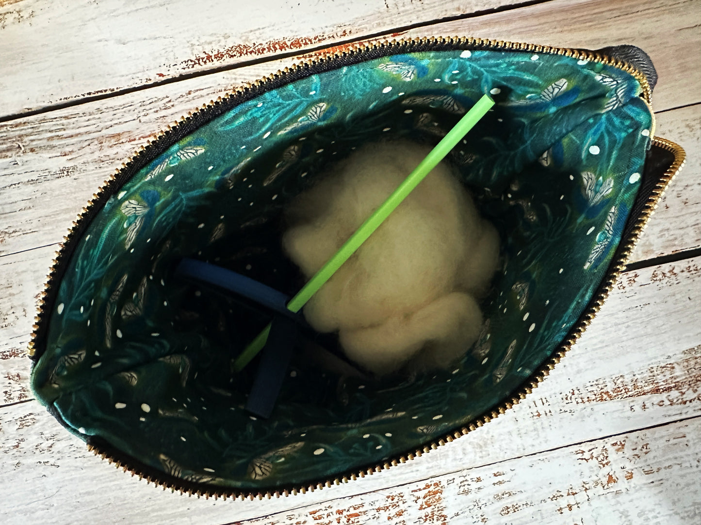 Bears in the Woods & Woven Wool Small Open Wide Bag