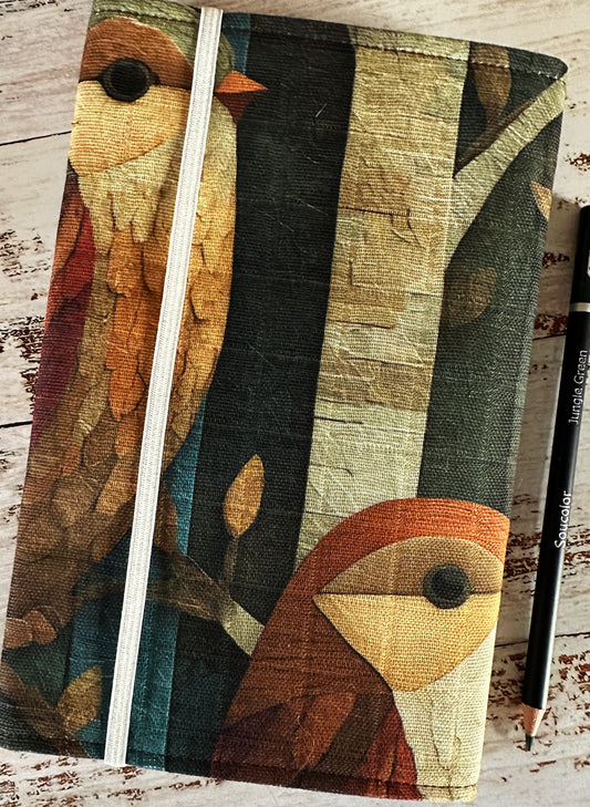 Songbirds with Handwoven Wool Adjustable A5 Journal Cover