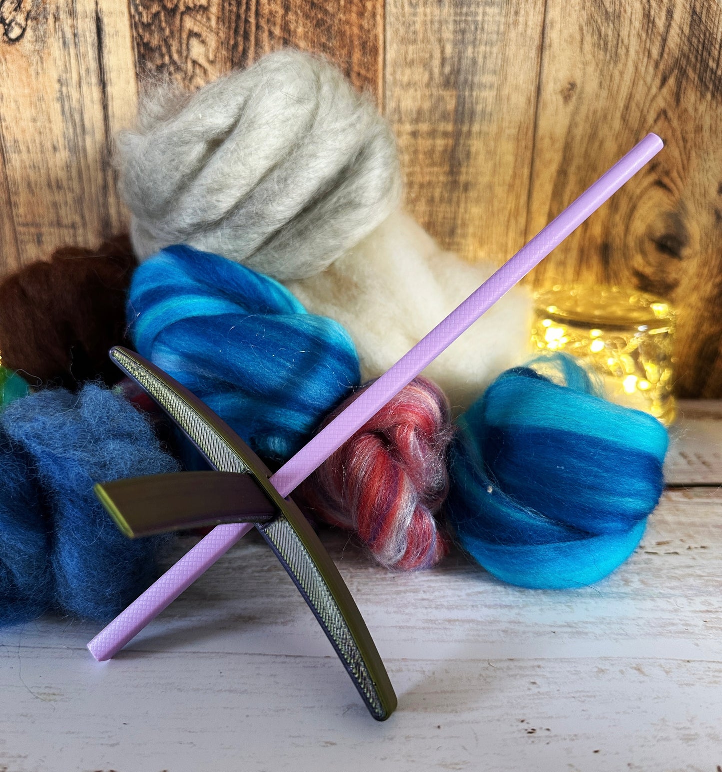 Beginner Turkish Drop Spindle Kit ~ Purple and Yellow