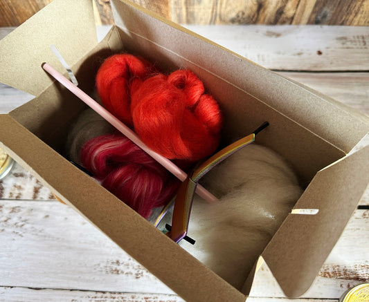 Beginner Turkish Drop Spindle Kit ~ Pink and Gold