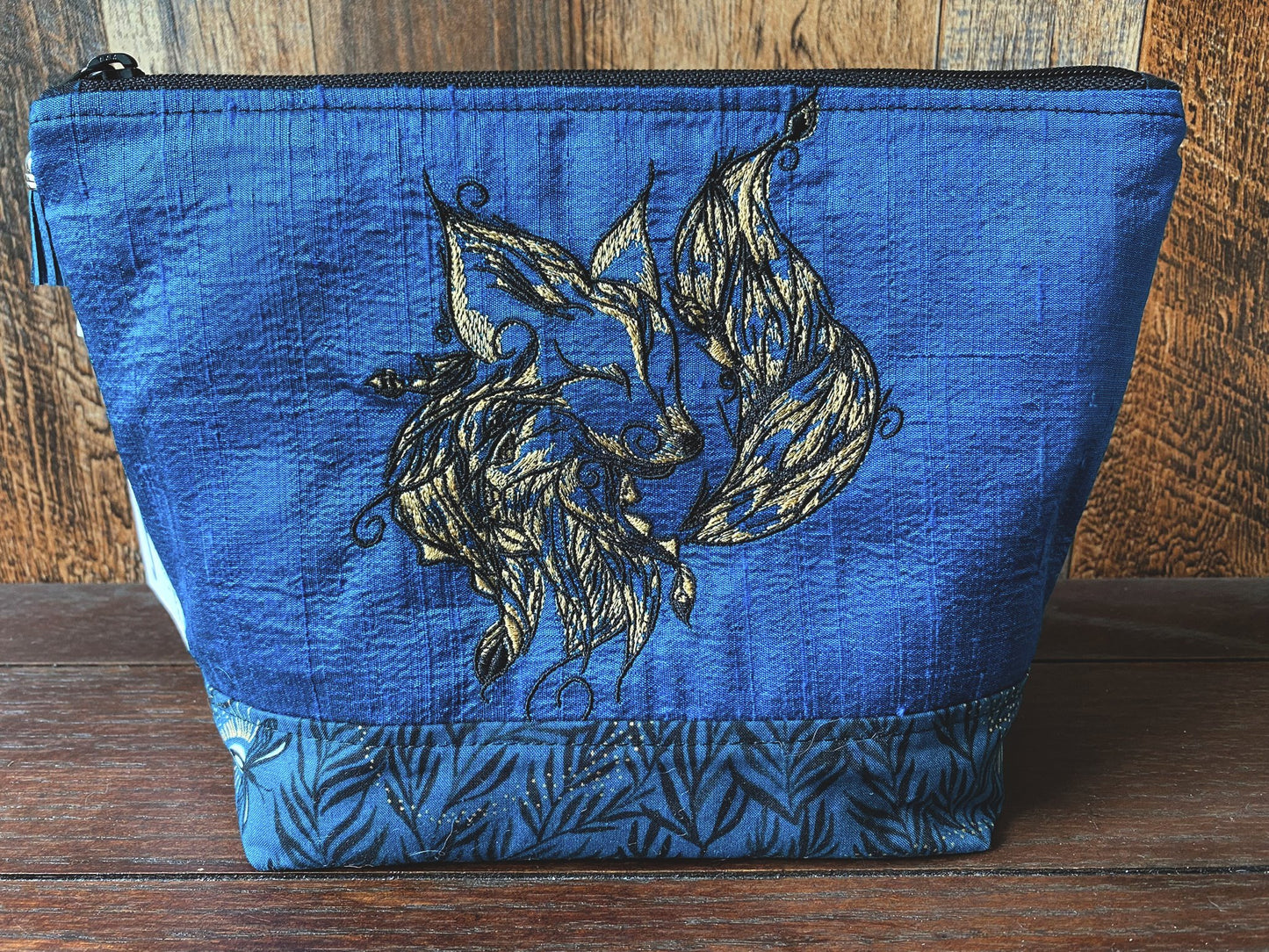 Starlit Fox Project or Cosmetic Zipper Bag